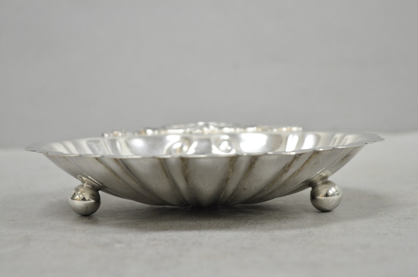 Vintage English Regency Style Silver Plated Small Clam Shell Trinket Dish