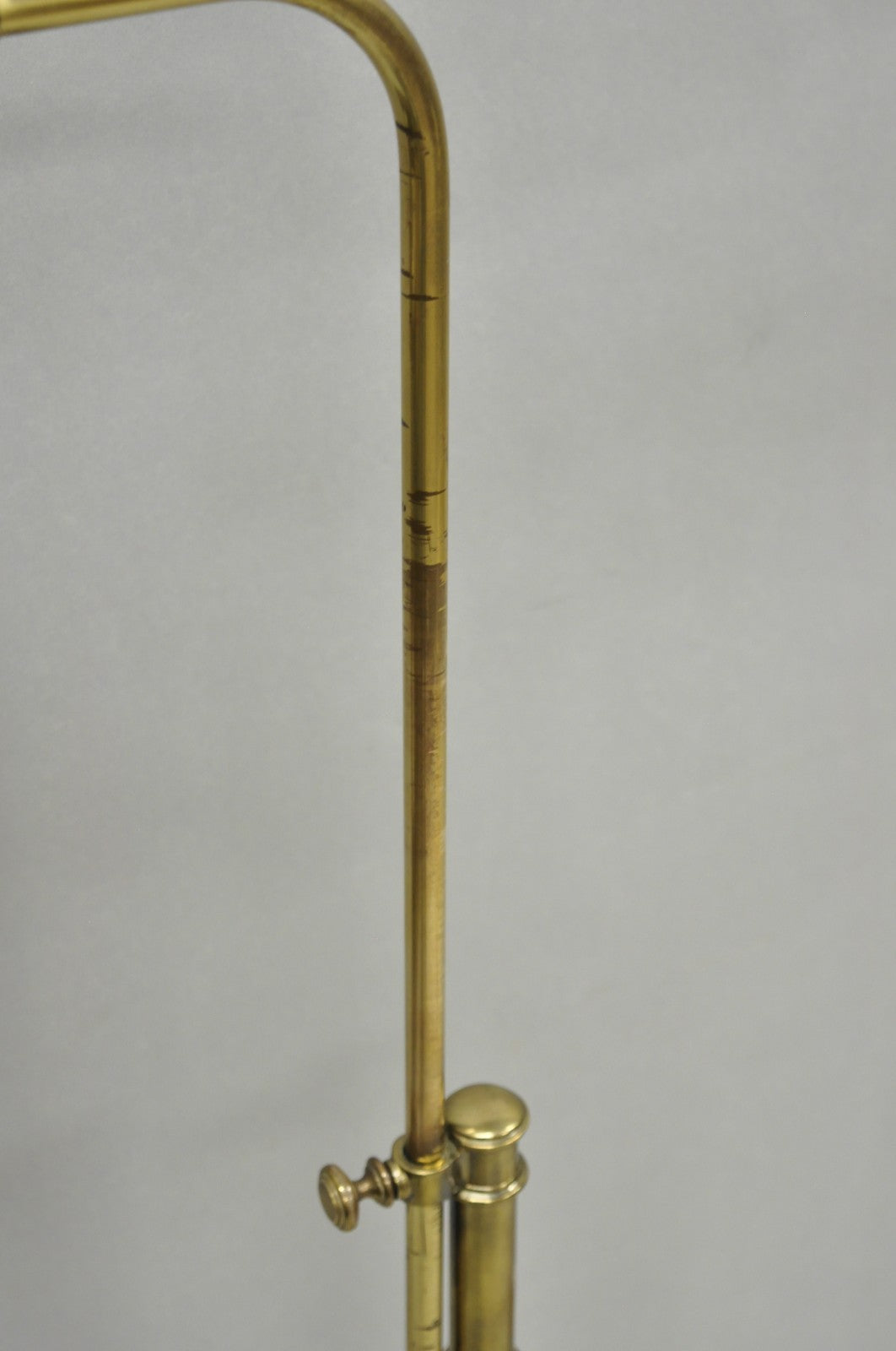 Vintage Mid Century Modern Brass Adjustable Task Pharmacy Reading Floor Lamp