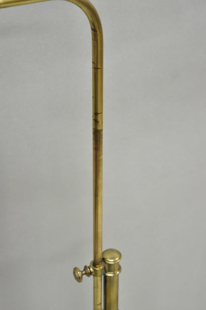 Vintage Mid Century Modern Brass Adjustable Task Pharmacy Reading Floor Lamp
