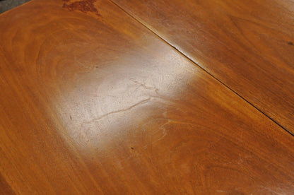 Antique American Empire 54" Square Mahogany Paw Foot Pedestal Base Dining Table