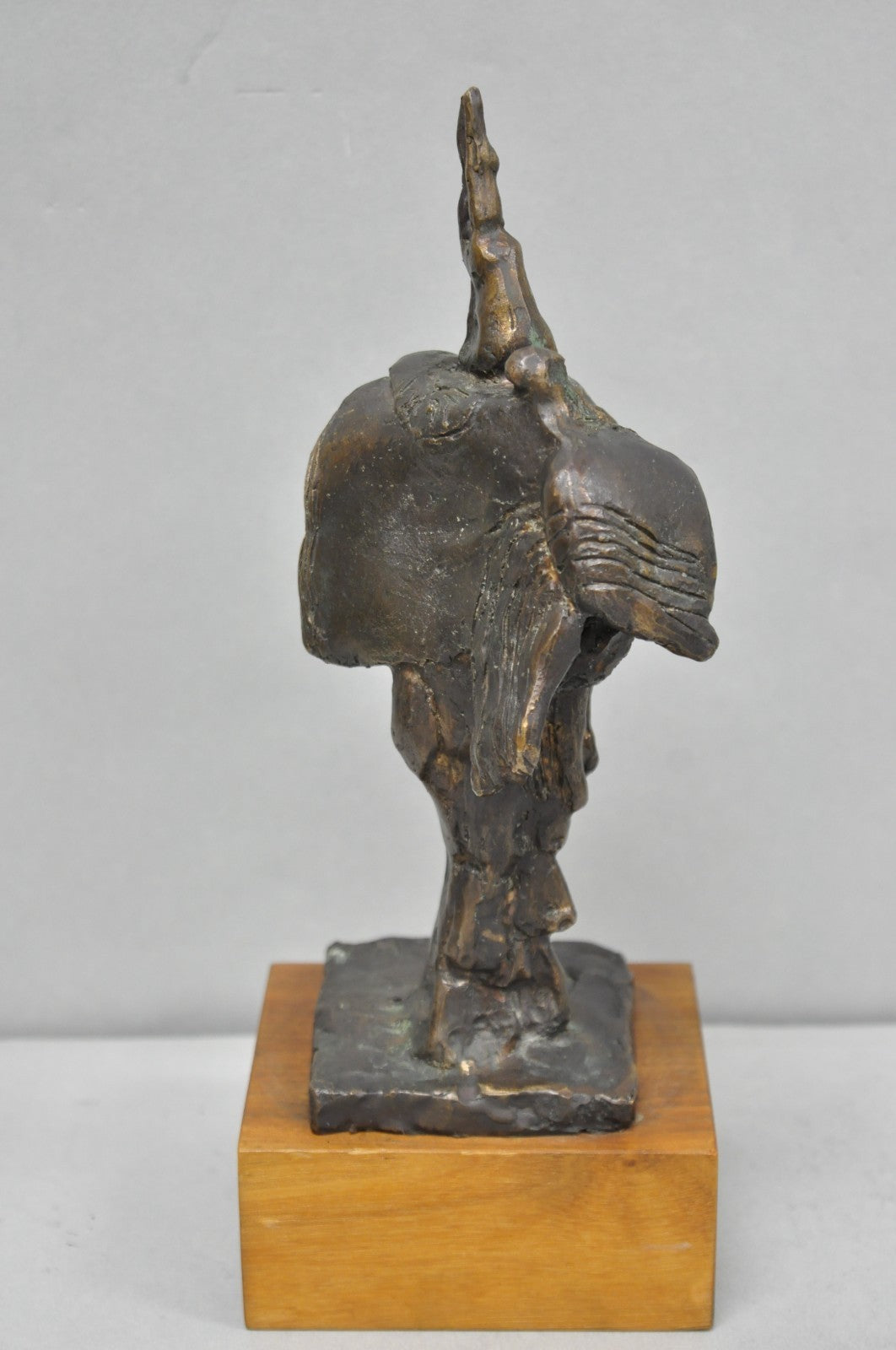 Vintage Elbert Weinberg "Scroll" Bronze Brutalist Abstract Sculpture Figure