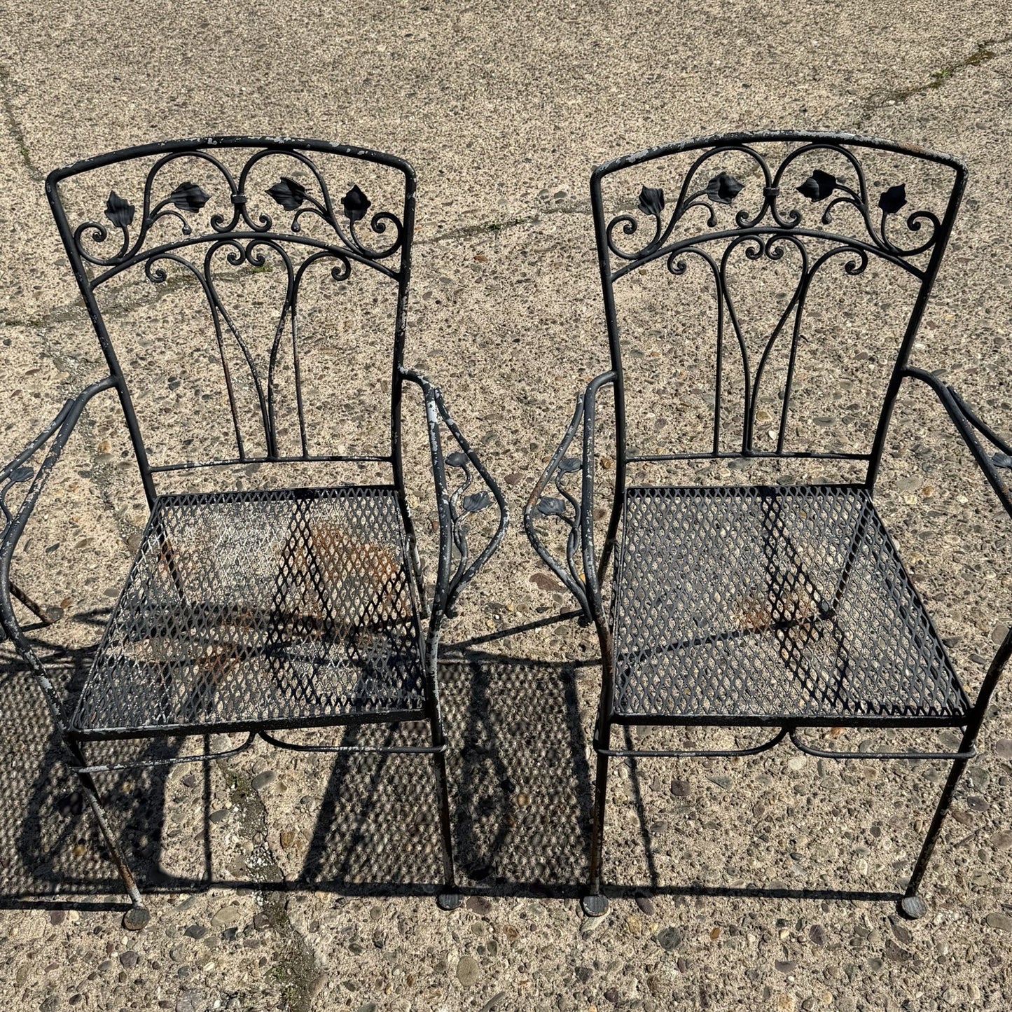 Salterini Style Wrought Iron Garden Patio Dining Set by Florentine Craft Studio