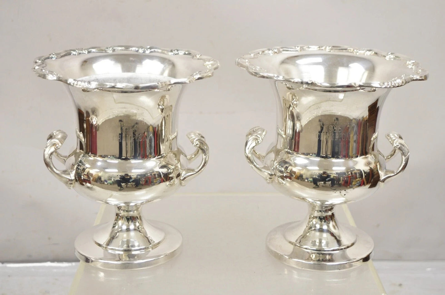 Vintage NJPHA 1988 Champion Silver Plate Trophy Cup Champagne Chiller Ice Bucket