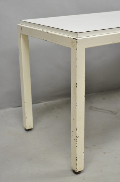 Vintage Mid Century Modern Steel Metal White Laminate Top Coffee Table Bench