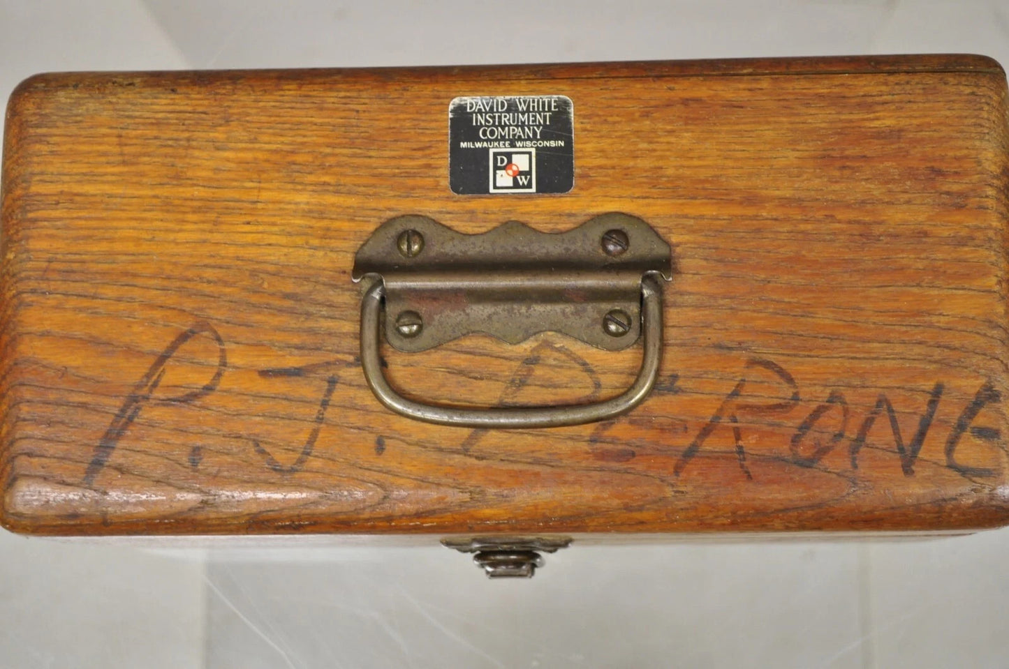 Vintage David White Instrument Surveying Equipment Plane Utility Level Oak Case