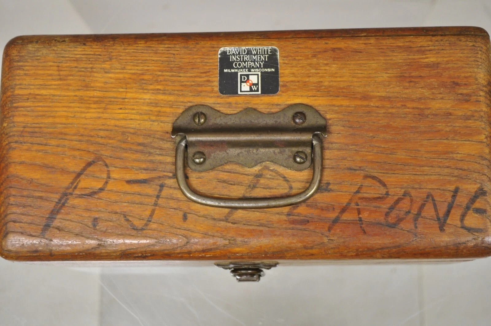 Vintage David White Instrument Surveying Equipment Plane Utility Level Oak Case