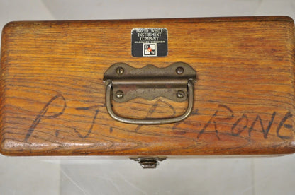 Vintage David White Instrument Surveying Equipment Plane Utility Level Oak Case