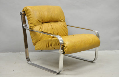 Mid Century Modern Chrome Milo Baughman Style Club Lounge Chair by AGI Ind.