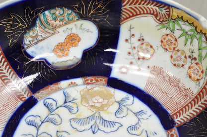 Vintage Japanese Hand Painted Porcelain Cobalt Blue Decorated Imari Style Bowl