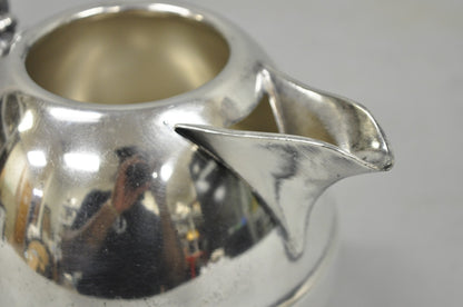 Vintage Art Deco E.P. Copper Silver Plated Bulbous Water Pitcher Jug w/ Handle