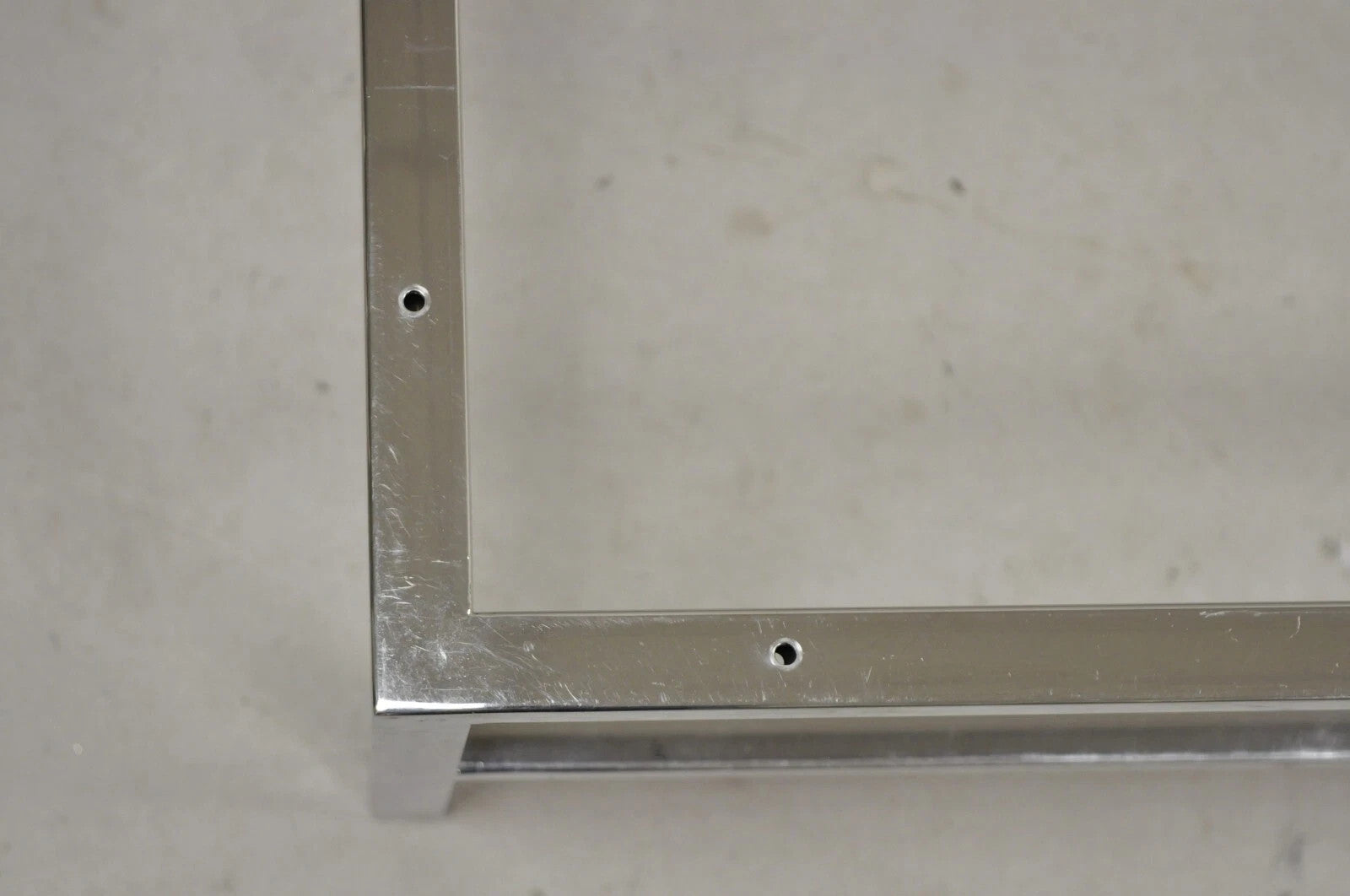 Vintage Mid Century Modern Milo Baughman Style Chrome Glass Square Coffee Table