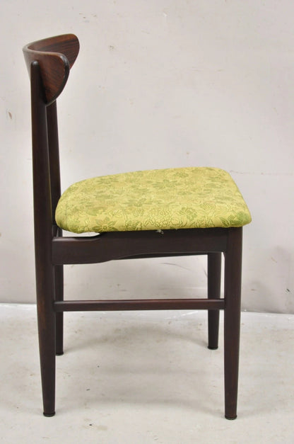 Vintage Dyrlund Mid Century Danish Modern Rosewood Curved Back Dining Side Chair