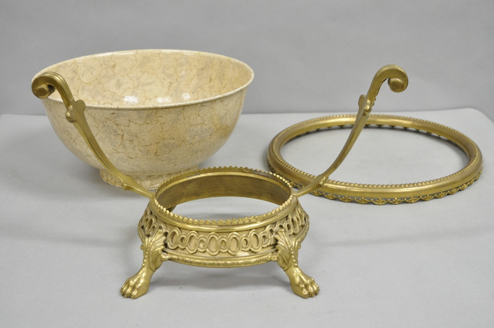 Decorative Crafts Inc. French Victorian Style Bronze Centerpiece Fruit Bowl