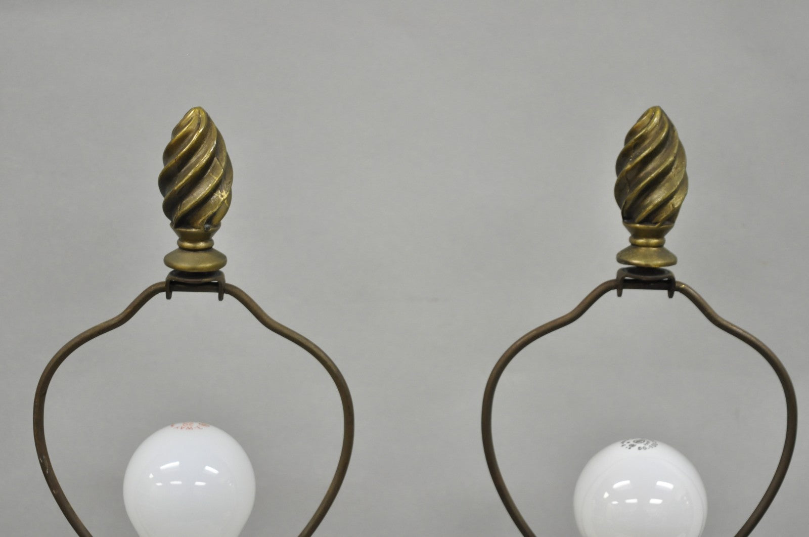 Italian Hollywood Regency Silver Carved Giltwood Candlestick Table Lamps a Pair