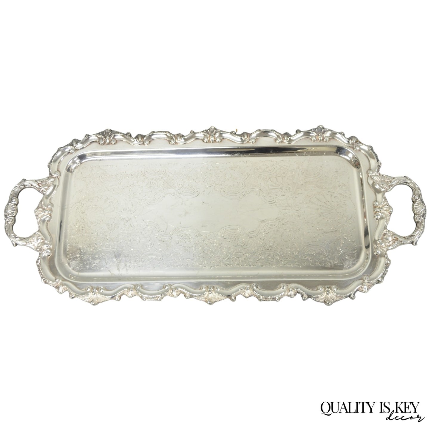 Vintage Bristol 132 Victorian Silver Plated Narrow Serving Platter Bar Tray