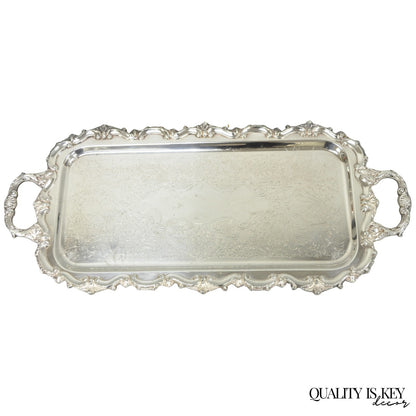 Vintage Bristol 132 Victorian Silver Plated Narrow Serving Platter Bar Tray