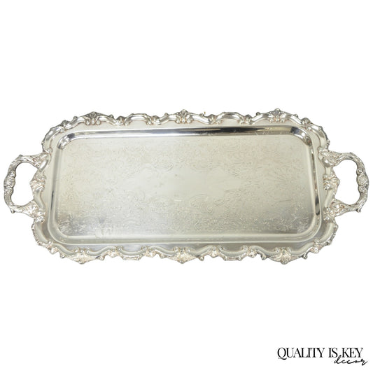 Vintage Bristol 132 Victorian Silver Plated Narrow Serving Platter Bar Tray