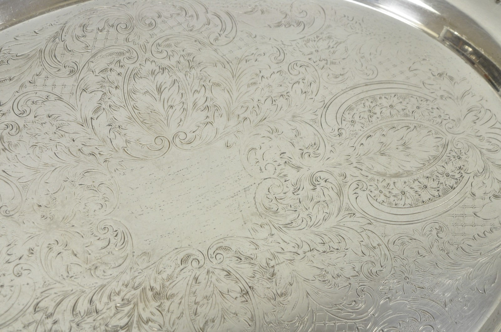Vintage English Sheridan Silver Plated Large Oval Serving Platter Bar Tray