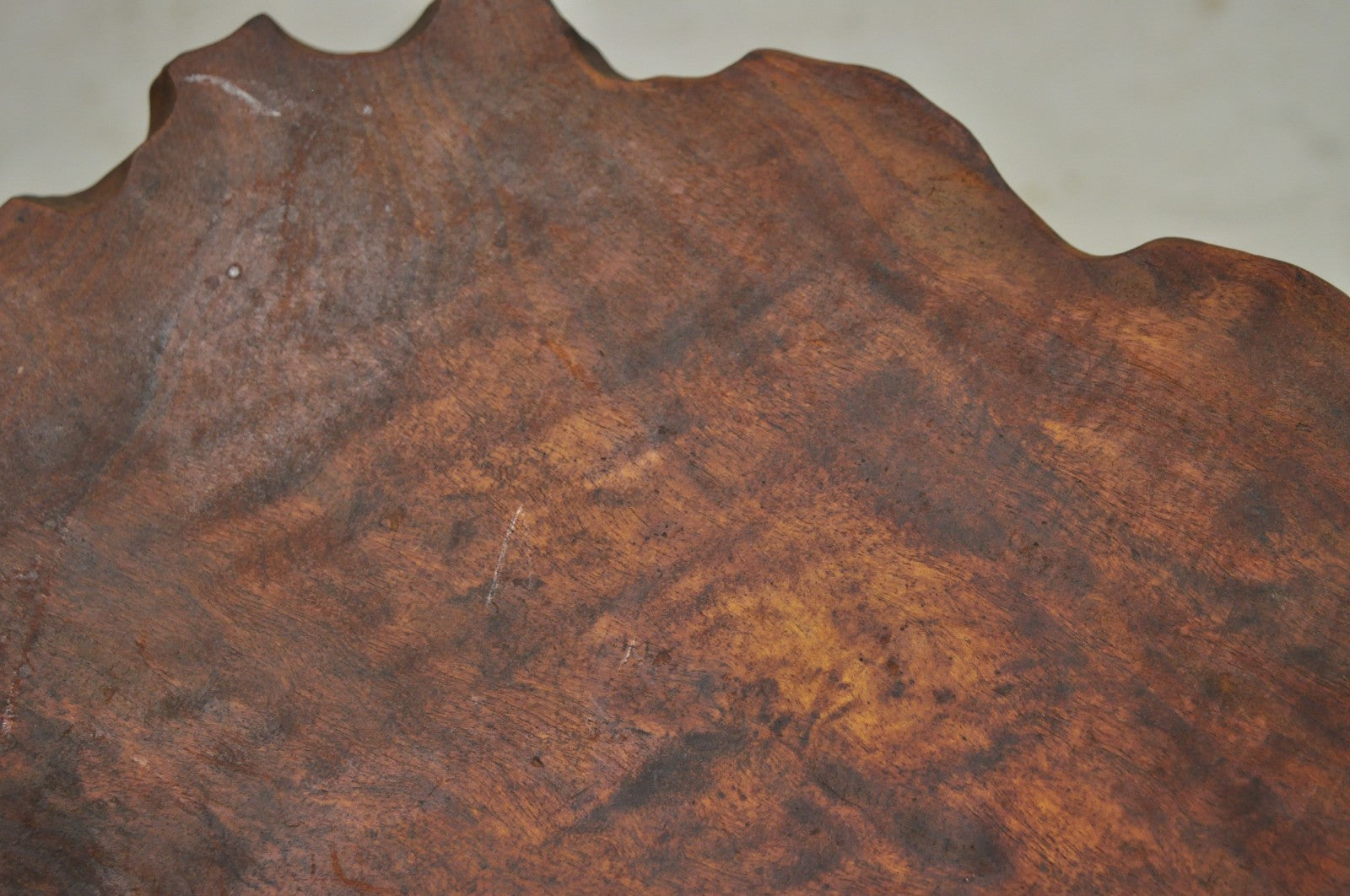 Vintage Mid Century Modern Live Edge 2 Tier Walnut Plant Stand Side Table