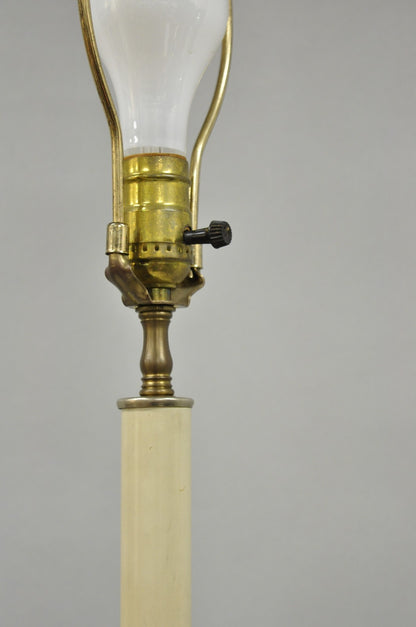 Antique 59" Tall French Empire Renaissance Bronze Column Candlestick Table Lamp