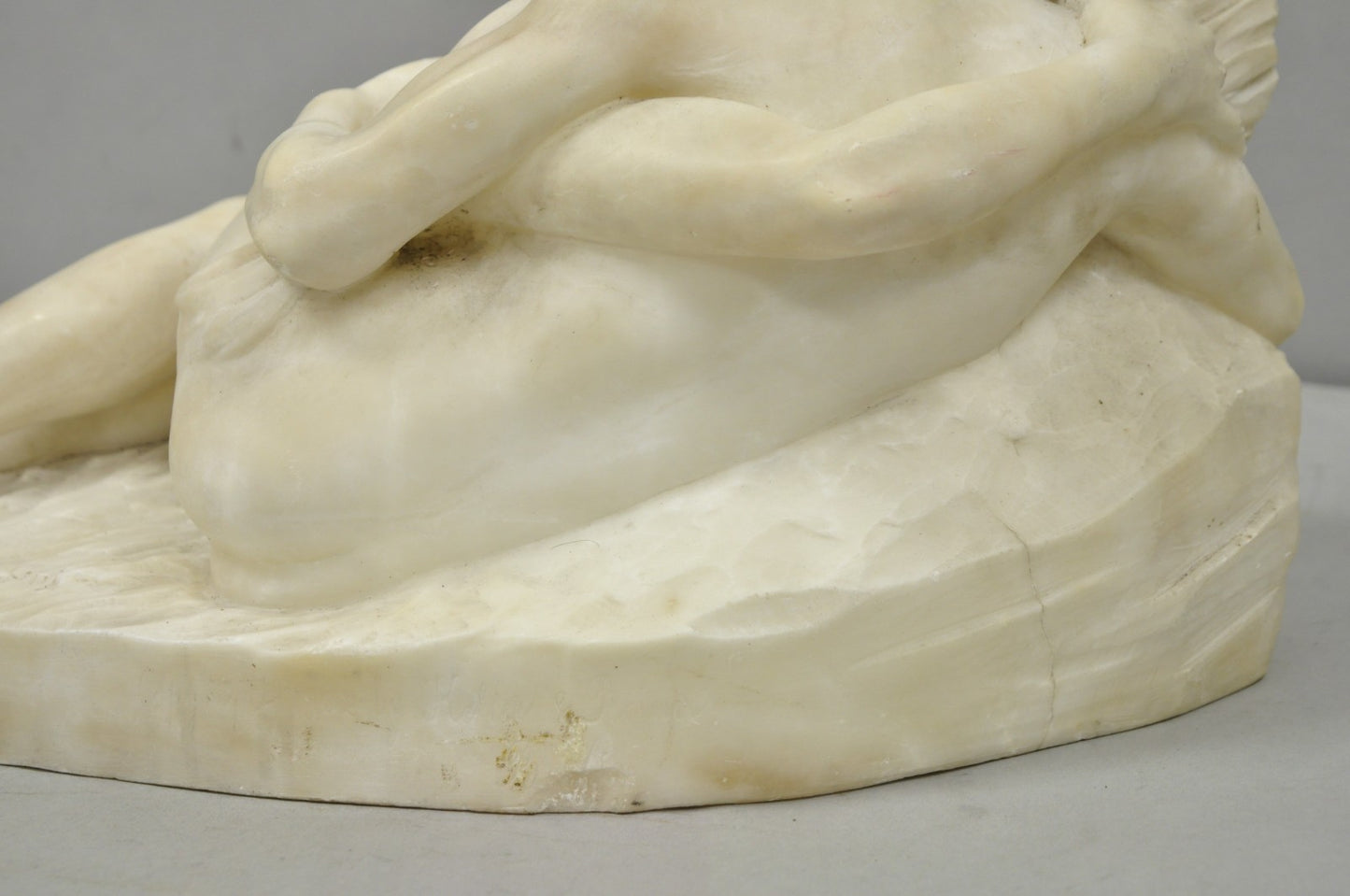 Stephan Abel Sinding (1846-1922) "Lovers Couple" Alabaster Marble Sculpture
