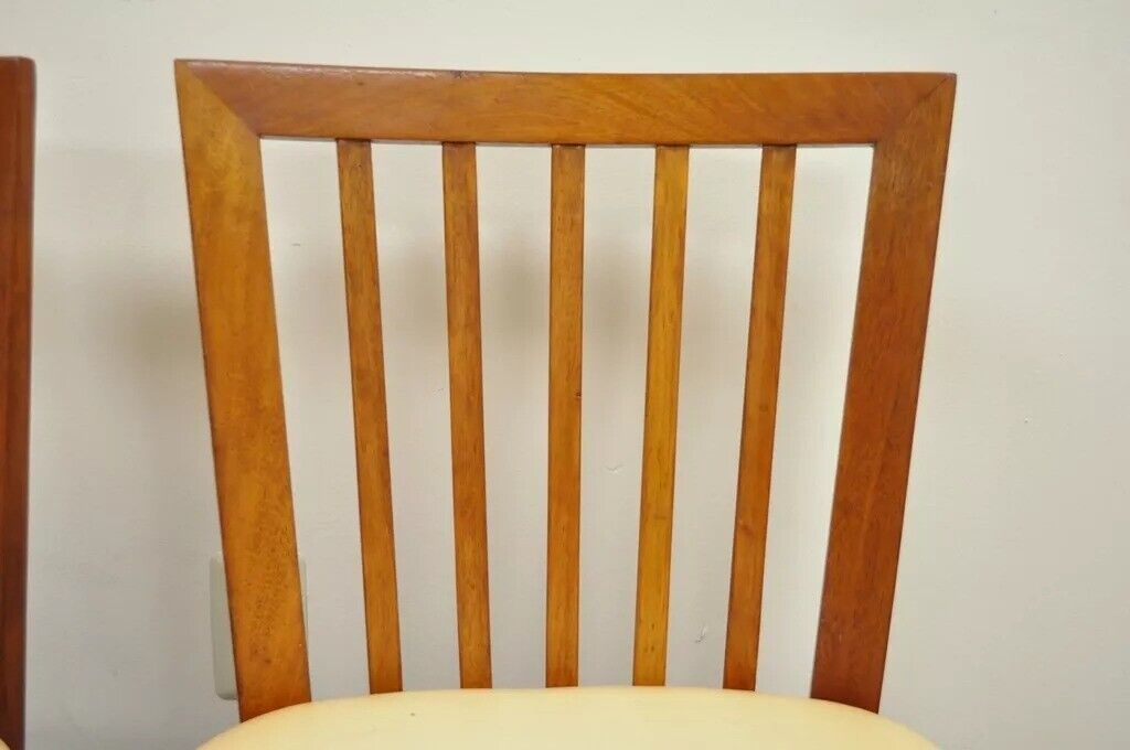 Vintage Paul McCobb Style Mid Century Modern Maple Slat Back Dining Chair - Pair