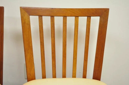 Vintage Paul McCobb Style Mid Century Modern Maple Slat Back Dining Chair - Pair
