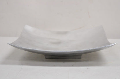 Vintage Modernist Cast Aluminum 12" Square Silver Handkerchief Centerpiece Bowl