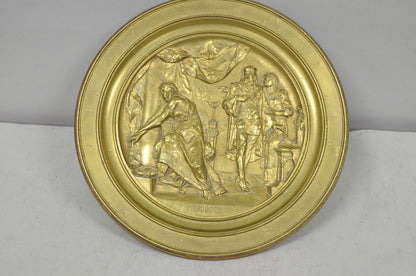 19th C. Emile Louis Picault Macbeth Bronze Relief Pedestal Compote Tazza Dish