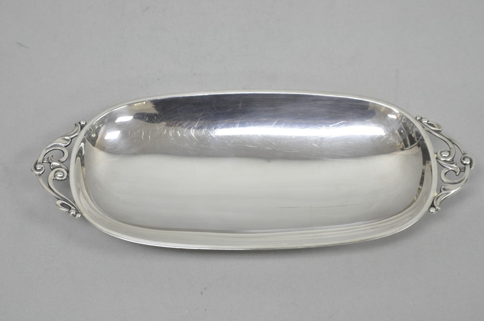 Vintage Denmark Gidom Fraberg Designed Silver Plated Narrow Trinket Candy Dish