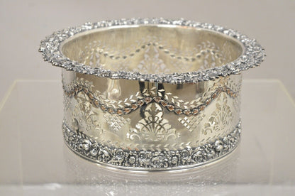 English Sheffield Sterling Silver Mounted Silver Plated Champagne Bottle Coaster