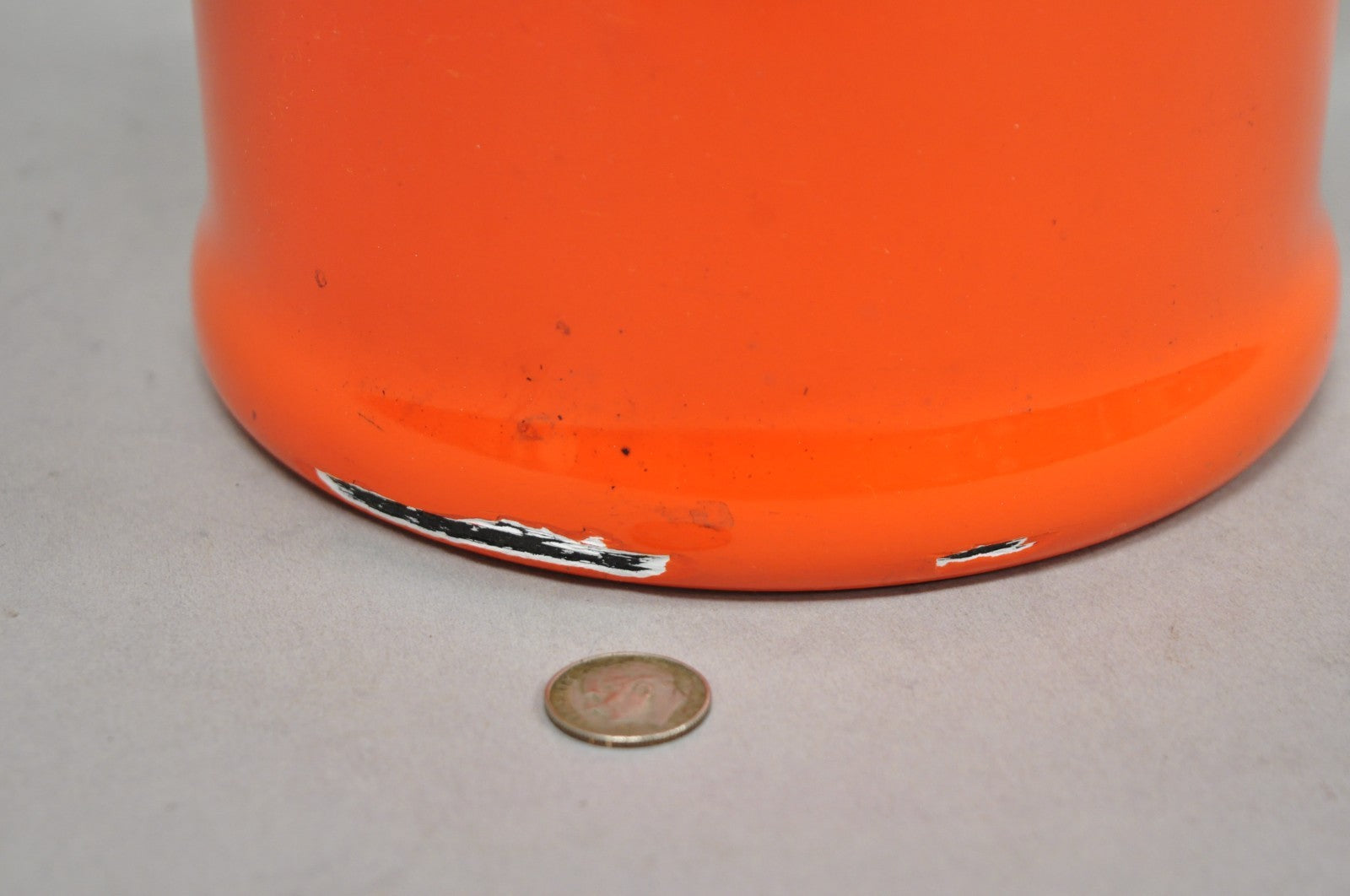 Vintage Enamel Orange & Black Metal Double Boiler Nesting Pot w/ Lid
