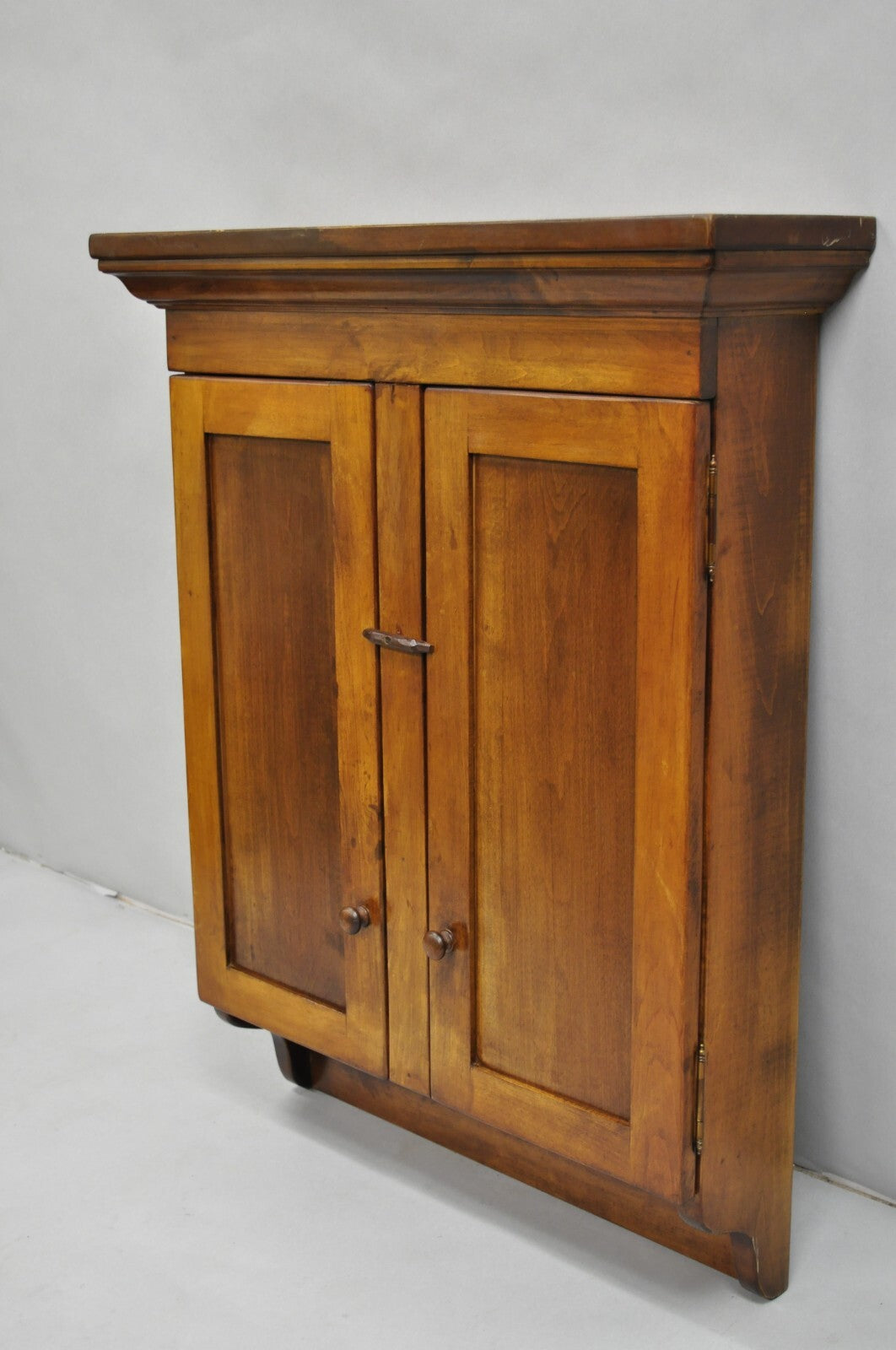 Vintage American Colonial Style Cherry Wood Wall Hanging Hutch Kitchen Cupboard