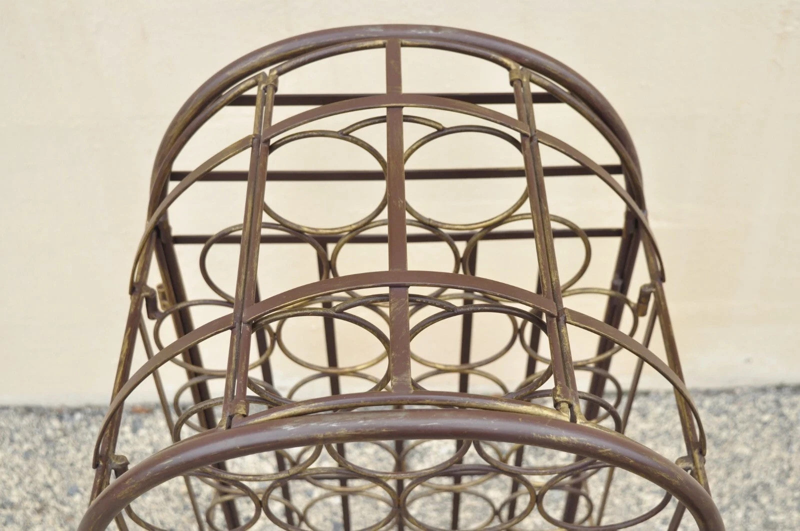 Mediterranean Style Wrought Iron 37 Wine Bottle Slot Holder Stand with Door