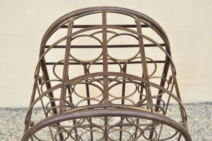 Mediterranean Style Wrought Iron 37 Wine Bottle Slot Holder Stand with Door