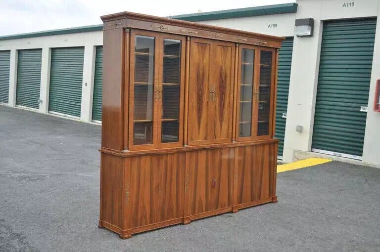 Bethehem Furn. Rosewood Neoclassical Bookcase Breakfront Entertainment Cabinet