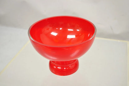 Vintage Marquis Waterford Red 8" Tango Footed Mid Century Modern Glass Bowl