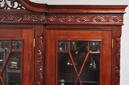 Chippendale Mahogany Ball & Claw Breakfront China Cabinet by Baker of London