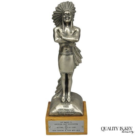 Vintage 1970s POPAI OMA Store Display Award Trophy Native American Chief Figure
