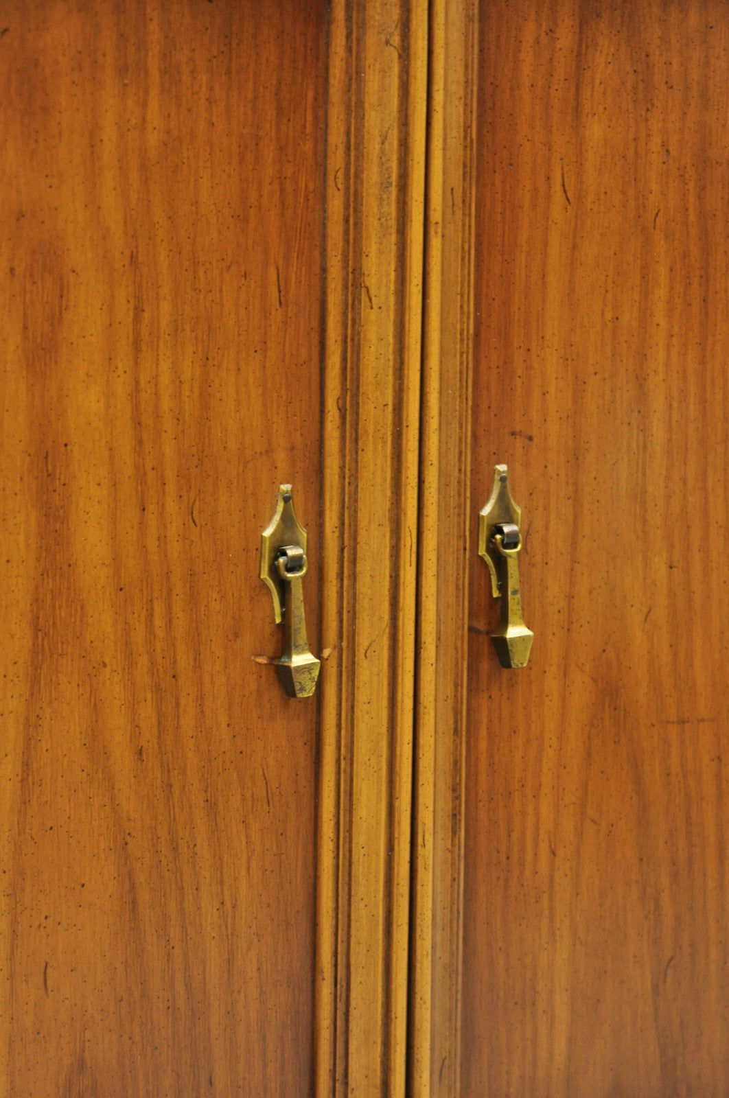 Vintage French Provincial Cherry Wood White Furn. 9 Drawer Credenza Long Dresser