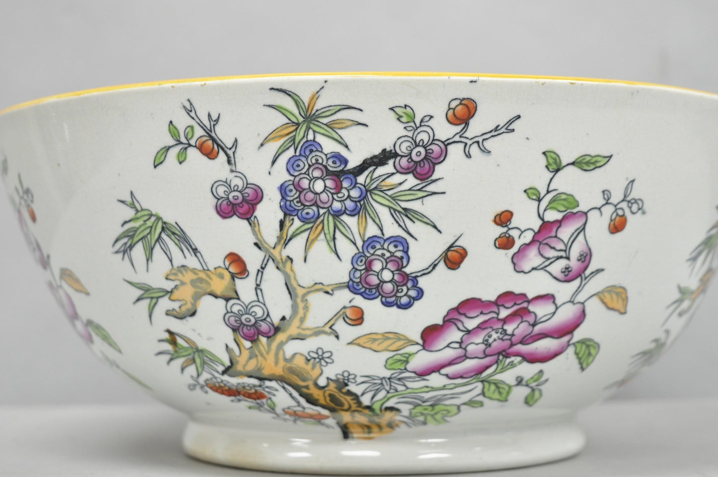 Antique Edge Malkin & Co Indian Tree English Transferware Porcelain Serving Bowl