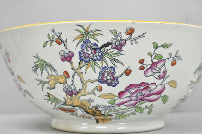 Antique Edge Malkin & Co Indian Tree English Transferware Porcelain Serving Bowl