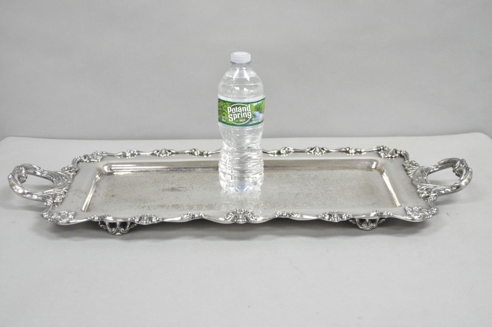 W&S Blackinton Victorian Silver Plated Narrow Serving Platter Dish Bar Tray