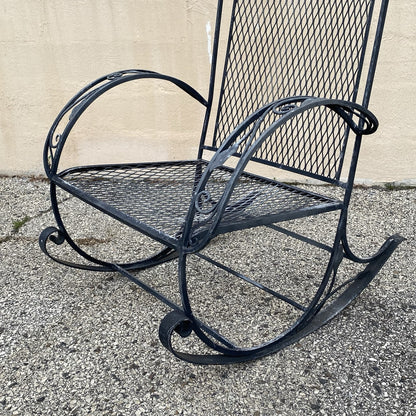 Vintage Salterini Art Nouveau Wrought Iron Garden Patio Sofa Chair Set - 4 Pcs