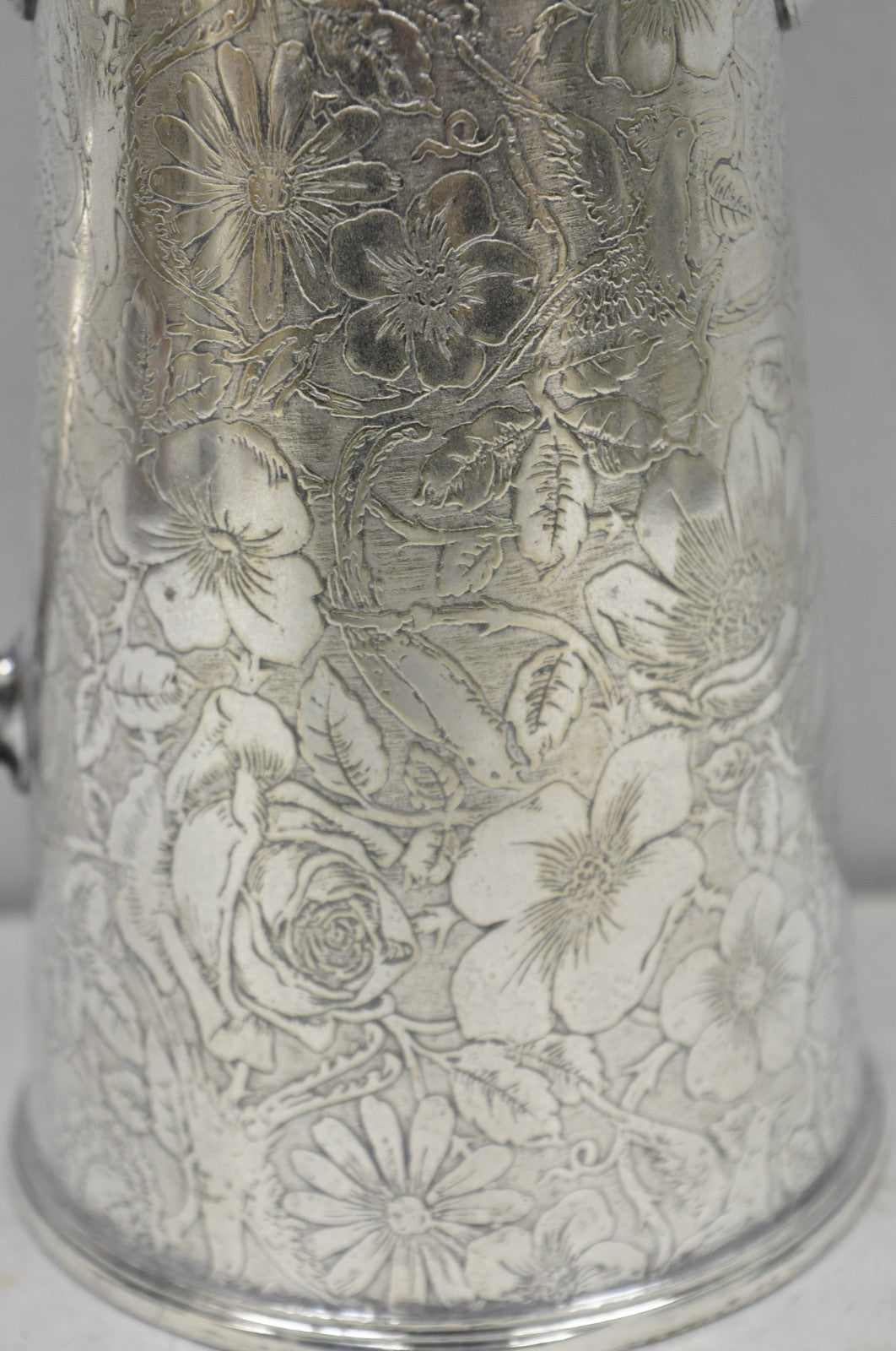 Antique Silver Plated Martini Shaker Pitcher "Tapestry" by Weidlich Brothers