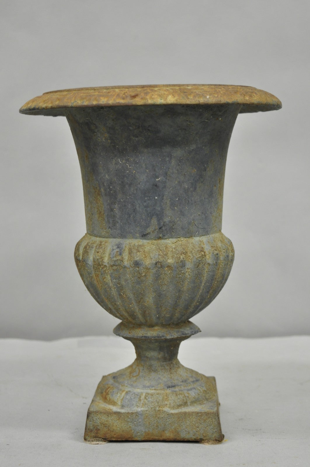 Antique Cast Iron 12" French Classical Small Urn Garden Flower Planter Pot
