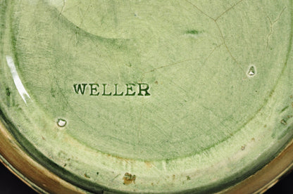 Weller Clinton Art Pottery Green Glazed Squirrel & Acorn Planter Jardinière