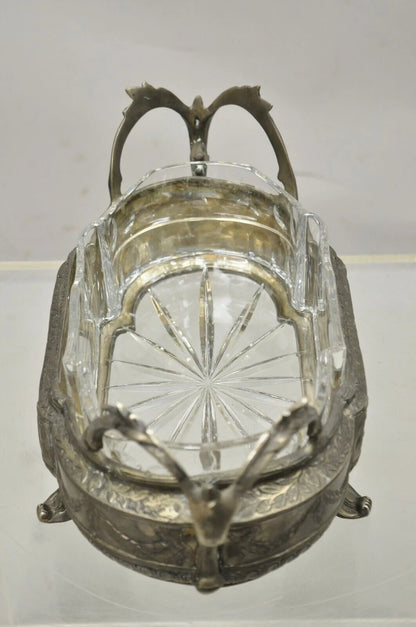 French Louis XVI Nickel Silver Plate Drape Design Centerpiece Bowl Dish Planter
