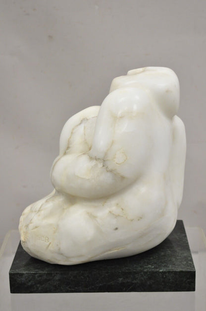 Sheryl C. Benjamin Marble Nude Figure Abstract Sculpture On Marble Base