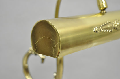 Vintage Victorian Style Brass Acanthus Scrolling Bankers Desk Table Lamp